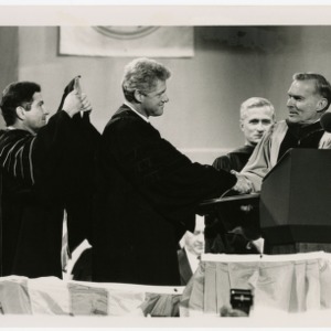 BIll Clinton receiving honorary doctorate by the chancellor