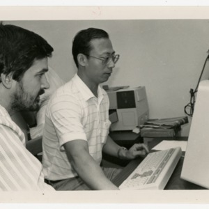 Dr. Ioannis Viniotis and grad student Bih Hwang Lee in CCSP Lab