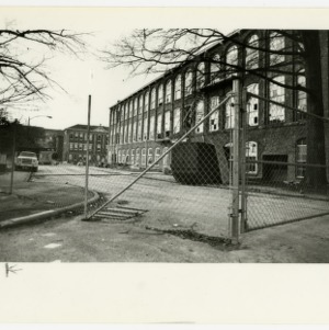 View of construction from outside fence