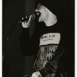 Poet performing a reading