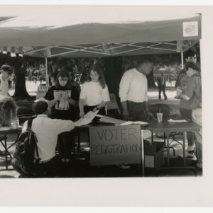 Voter registration drive in the brickyard