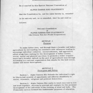 Alpha Gamma Rho Fraternity constitution