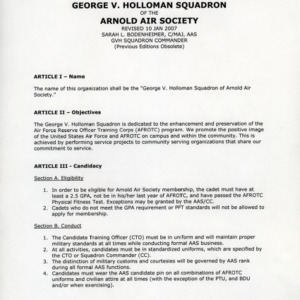 Arnold Air Society - Holloman Squadron constitution