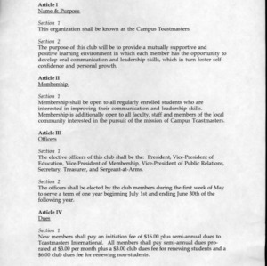 Campus Toastmasters constitution