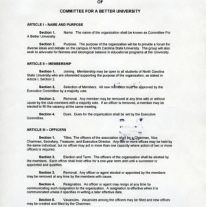 Committee for a Better University constitution