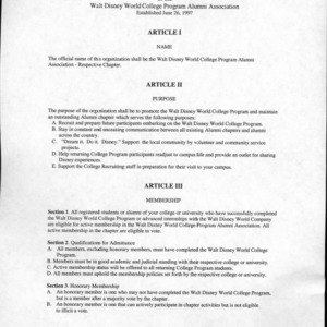 Disney College Program Alumnia Program constitution