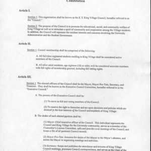 E.S. King Village Council constitution