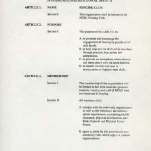 Fencing Club constitution