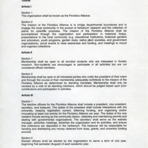 The Floristics Alliance constitution