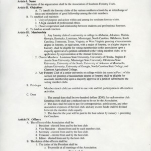 Forestry Club constitution