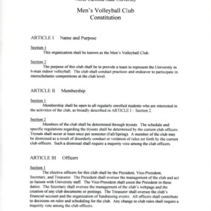 Men's Club Volleyball constitution