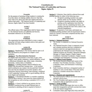 The National Society of Leadership and Success constitution