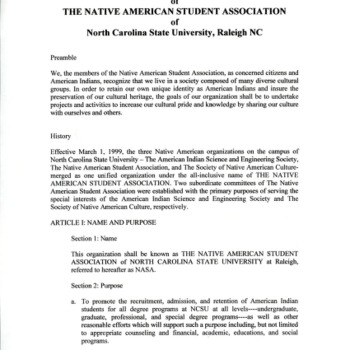 Native American Student Association constitution