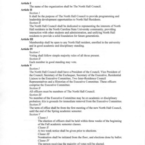 The North Hall Council constitution