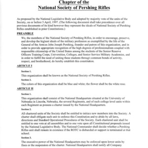 Pershing Rifles constitution