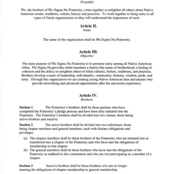 Phi Sigma Nu Fraternity constitution