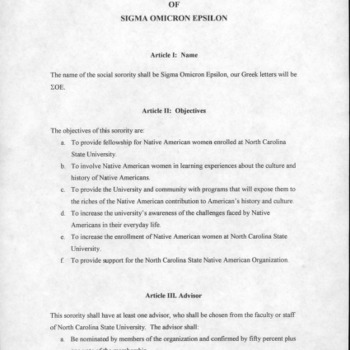 Sigma Omicron Epsilon constitution