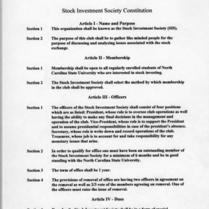 Stock Investment Society constitution