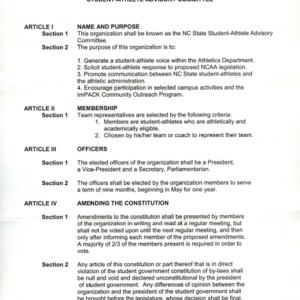 Student Athlete Advisory Committee constitution