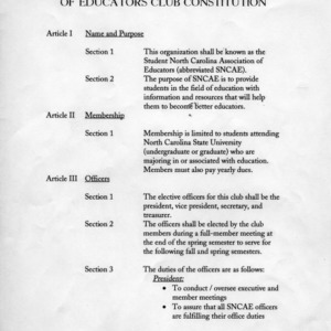 Student North Carolina Association of Educators constitution