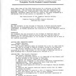 Tompkins Textile Student Council constitution