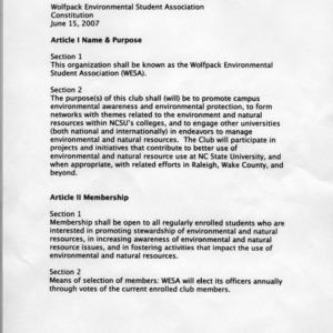 Wolfpack Environmental Student Association constitution