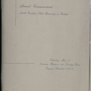 North Carolina State University Commencement program, 1973