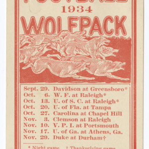 Wolfpack football schedule, 1934