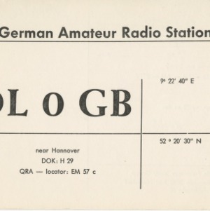 QSL Card from DL0GB, Hannover, Germany, to W4ATC, NC State Student Amateur Radio