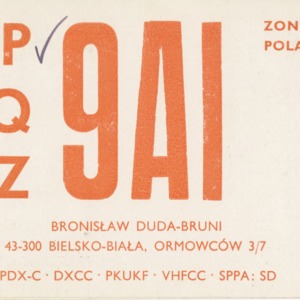 QSL Card from SPSQ3Z9AI, Poland, to W4ATC, NC State Student Amateur Radio