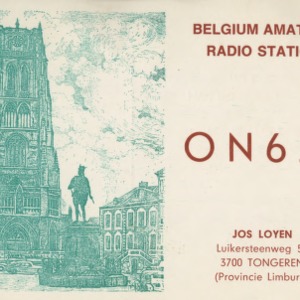 QSL Card from ON6JL, Tongeren, Belgium, to W4ATC, NC State Student Amateur Radio