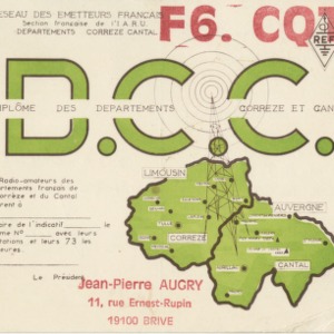 QSL Card from F6CQT, Brive, France, to W4ATC, NC State Student Amateur Radio