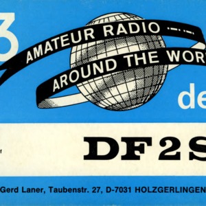 QSL Card from DF2SE, Holzberlingen, Germany, to W4ATC, NC State Student Amateur Radio