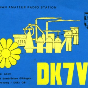 QSL Card from DK7VU, Saarbrücken, Gudingen, Germany, to W4ATC, NC State Student Amateur Radio