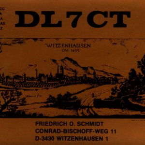 QSL Card from DL7CT, Witzenhausen, Germany, to W4ATC, NC State Student Amateur Radio