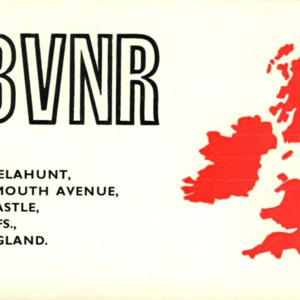 QSL Card from G3VNR, Newcastle, Staffs, England, to W4ATC, NC State Student Amateur Radio