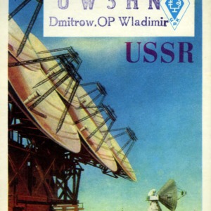 QSL Card from UW3HN, Moscow, USSR, to W4ATC, NC State Student Amateur Radio