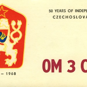 QSL Card from OM3CGX, Prague, Czechoslovakia, to W4ATC, NC State Student Amateur Radio