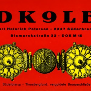 QSL Card from DK9LB, Süderbrarup, Germany, to W4ATC, NC State Student Amateur Radio