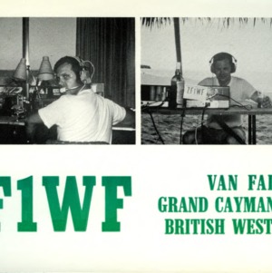 QSL Card from ZF1WF, Grand Cayman Island, British West Indies, to W4ATC, NC State Student Amateur Radio