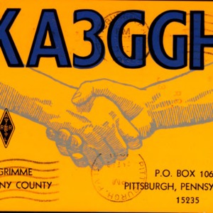 QSL Card from KA3GGH, Pittsburgh, Pa., to W4ATC, NC State Student Amateur Radio