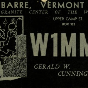 QSL Card from W1MMV, Barre, Vt., to W4ATC, NC State Student Amateur Radio