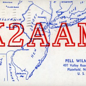 QSL Card from K2AAM, Plainfield, N.J., to W4ATC, NC State Student Amateur Radio