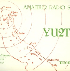 QSL Card from YU2TO, Sutjeska, Yugoslavia, to W4ATC, NC State Student Amateur Radio