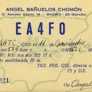 QSL Card from EA4F0, Madrid, Espana, to W4ATC, NC State Student Amateur Radio
