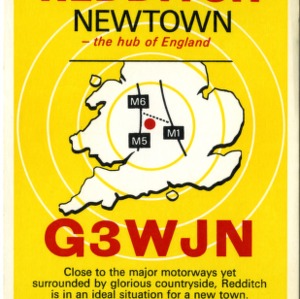 QSL Card from G3WJN, Newtown, England, to W4ATC, NC State Student Amateur Radio