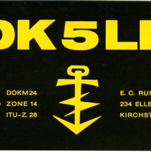 QSL Card from DK5LH, Ellenberg, Germany, to W4ATC, NC State Student Amateur Radio