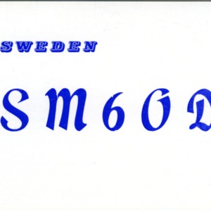 QSL Card from sm6OD, Göteborg, Sweden, to W4ATC, NC State Student Amateur Radio
