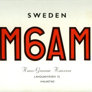 QSL Card from SM6AMD, Halmstad, Sweden, to W4ATC, NC State Student Amateur Radio