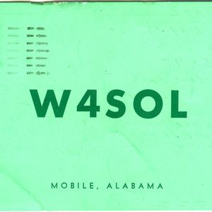 QSL Card from W4SOL, Mobile, Ala., to W4ATC, NC State Student Amateur Radio